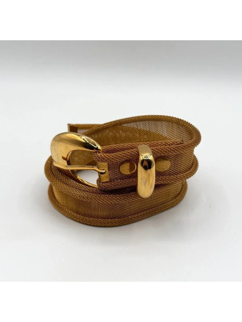 Vintage Gold Tone Mesh Metal Retro Disco Belt